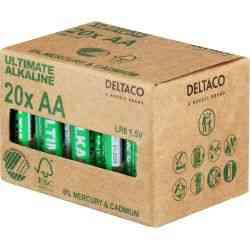 Deltaco Ultimate Alkaline Batterier, AA 20-pak