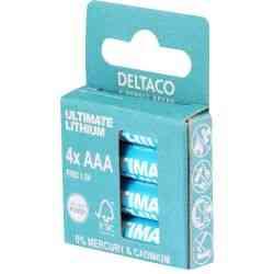 Deltaco Ultimate Lithium Batterier, 1.5V, AAA, 4-pak