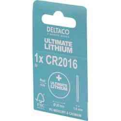 Deltaco Ultimate CR2016 Knapcellebatteri 3V, 1 stk.