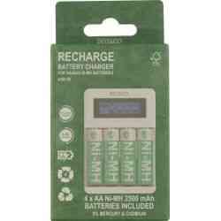 Deltaco Ultimate Ni-MH USB Oplader med 4 AA Batterier