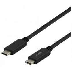 Deltaco USB-C til USB-C kabel, 1m, Sort