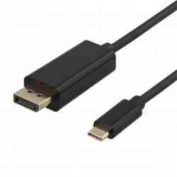 Deltaco USB-C til DisplayPort-kabel, 4K 60Hz, 1m, Sort