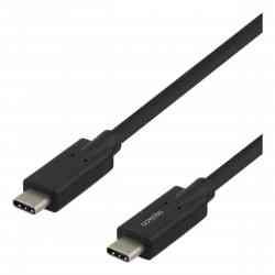 Deltaco USB-C til USB-C Kabel, 5 Gbit/s, 2m, Sort