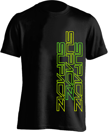 Supacaz T-shirt STR8 UP – Sort, Gul, Grøn