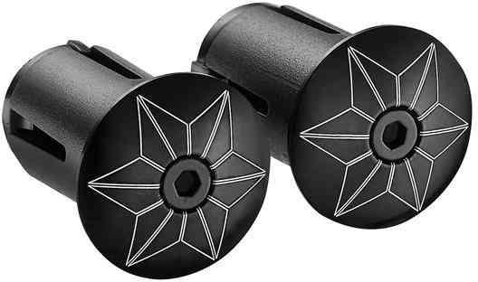Supacaz Styrpropper Star Plugz Anodiseret - Sort