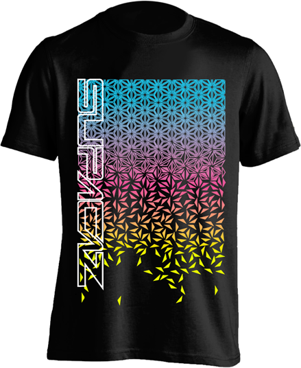 Supacaz T-shirt med Stjernefade - Sort/Blå/Gul