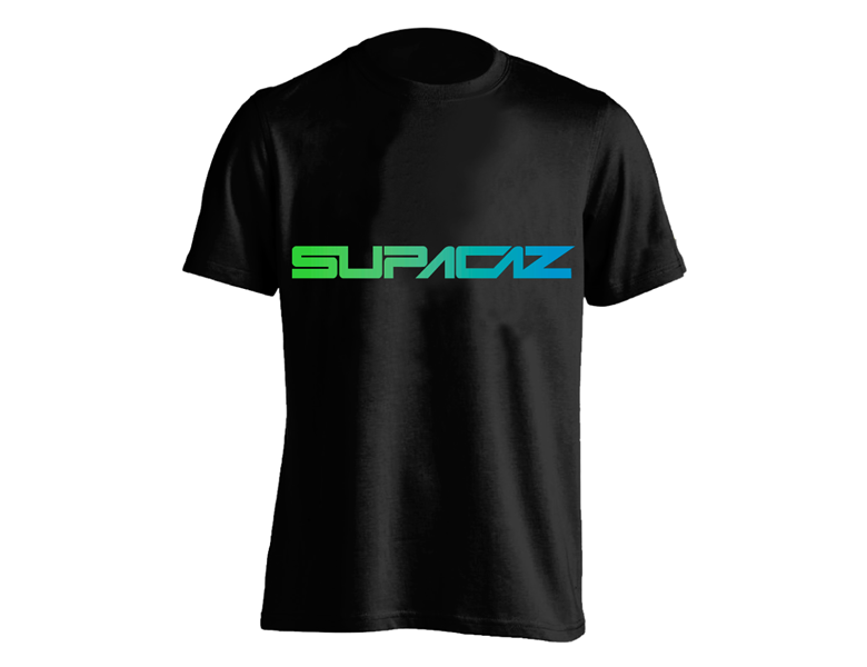 Supacaz T-shirt - Sort/Grøn Feder