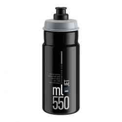Elite Drikkeflaske Jet sort, grå logo 550ml
