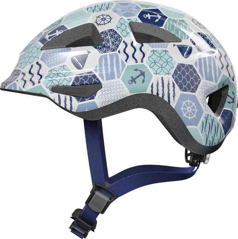 Abus Anuky 2.0 cykelhjelm med LED - Blå/Hvid