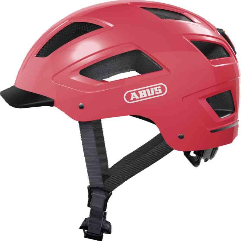 Abus Hyban 2.0 Cykelhjelm med LED - Lyserød Tilbud!