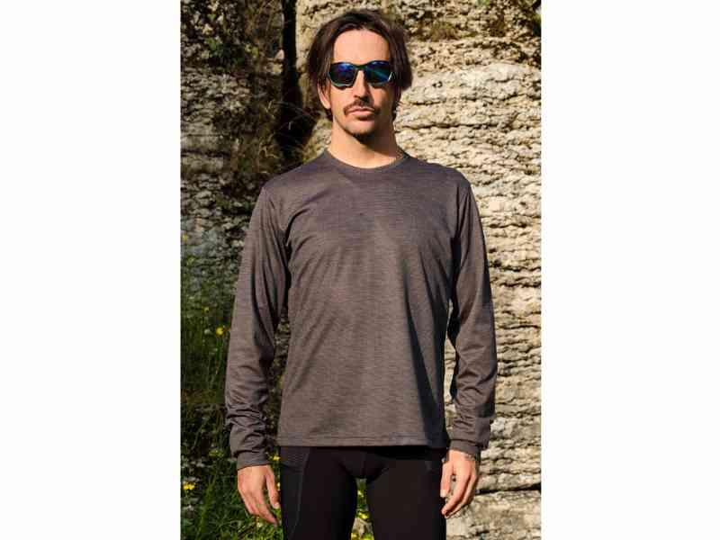 Giordana Gravel Uld T-Shirt - Lange Ærmer - Sort L