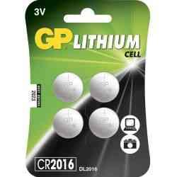 GP Lighting CR2016 Lithiummøntbatterier, 4 stk.