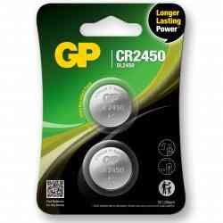 GP Lithium 3V CR2450 Knapcelle Batteri - 2 stk. Tilbud!