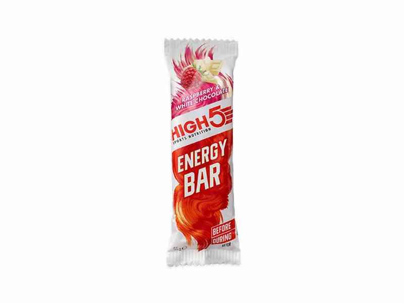 High5 Energybar - Hindbær med hvid chokolade - 55 gram.