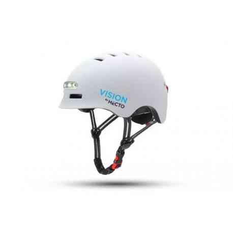 Hecto+ Vision cykelhjelm med indbygget lys hvid