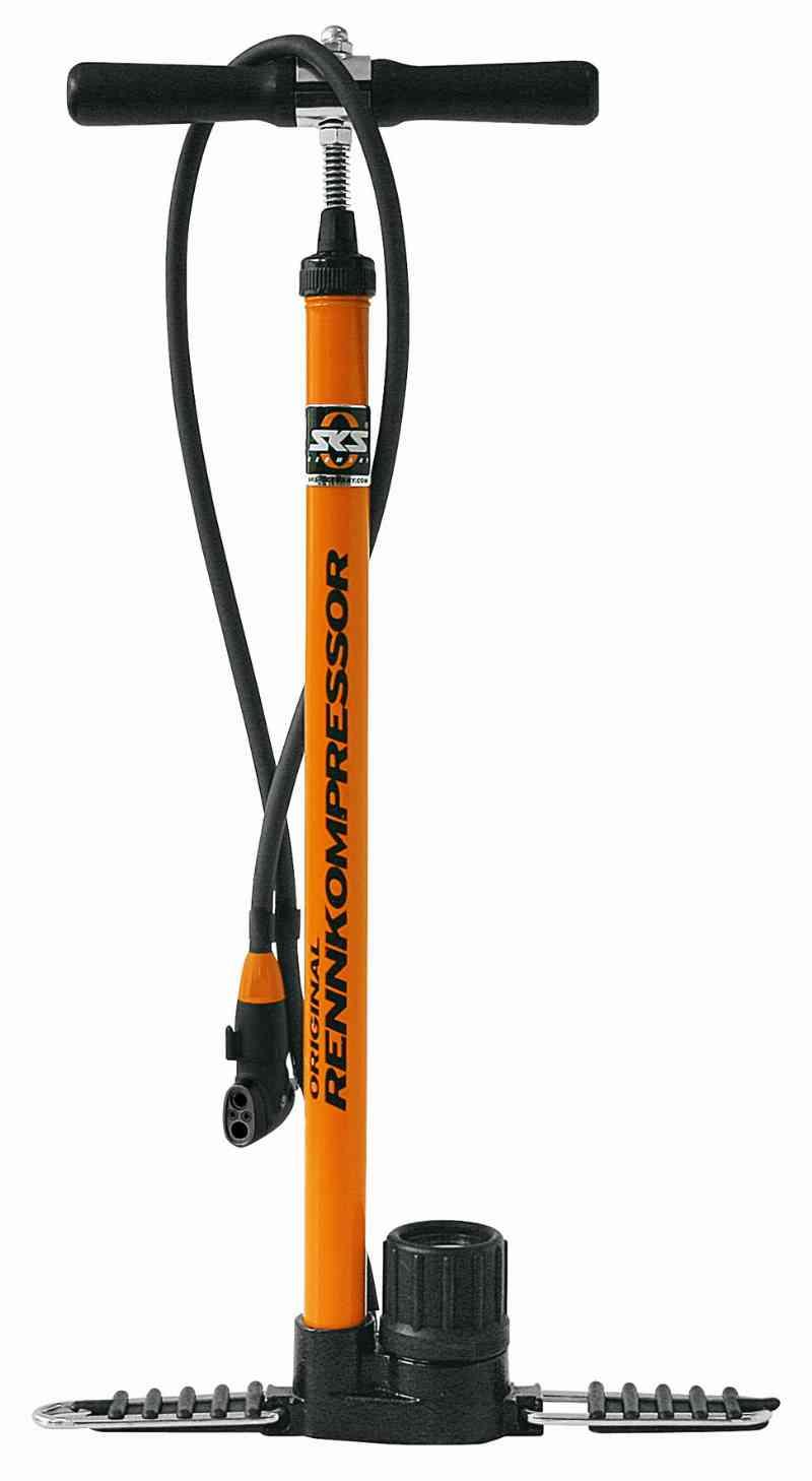 SKS Rennkompressor fodpumpe MV hoved Multi Ventil 16bar/230psi - Orange