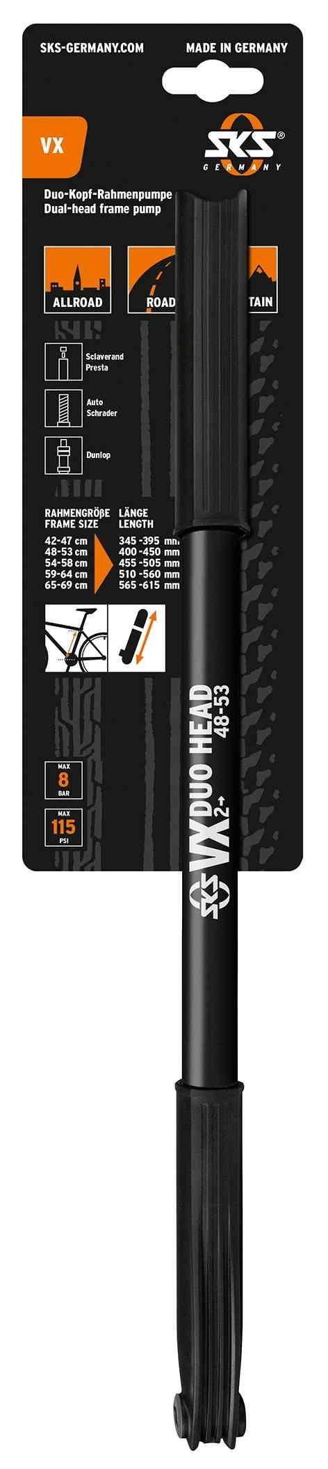 SKS VX 2 Håndpumpe 400-450mm Sort Multi Ventil