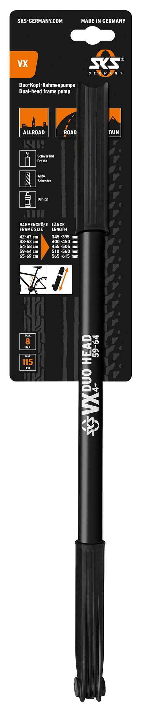 SKS VX 4 Håndpumpe 510-560mm Multi Ventil Sort