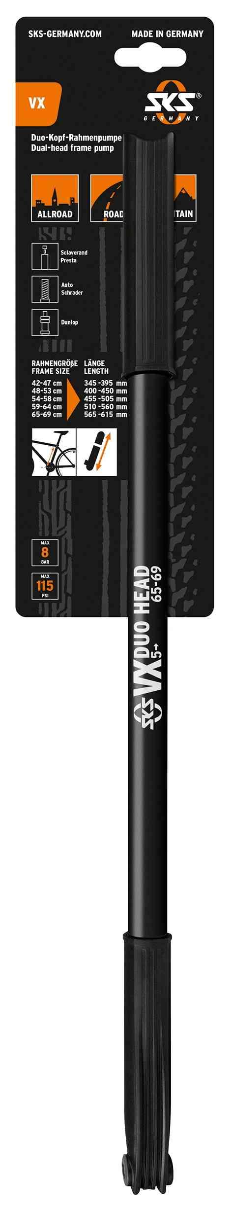 SKS VX 5 Håndpumpe - 565-615mm, 6bar, Sort