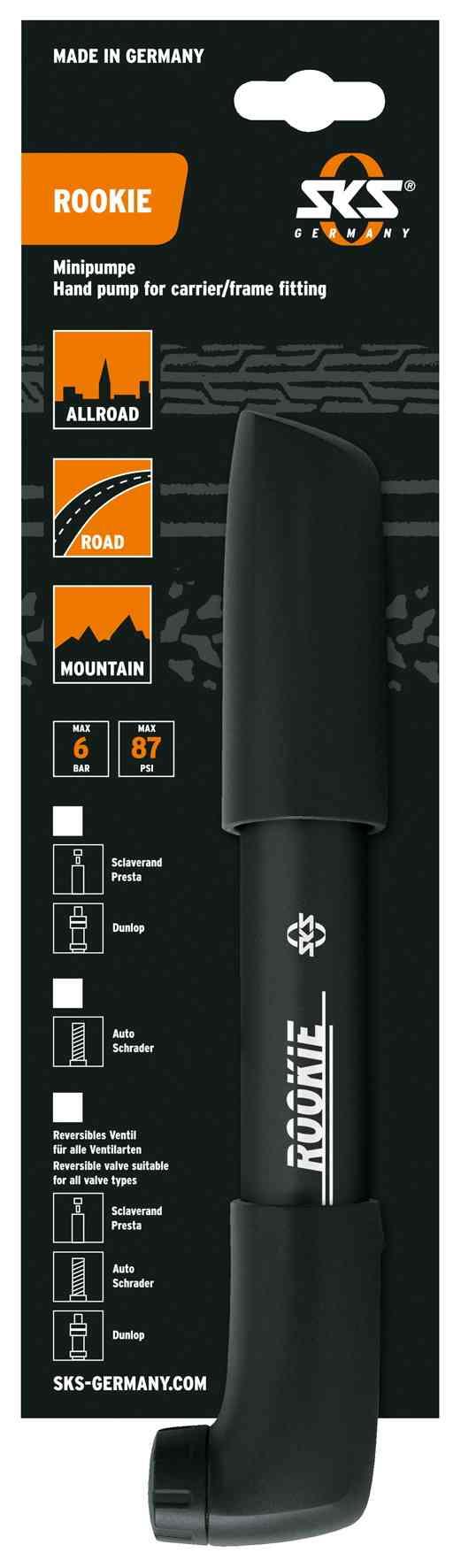 SKS Rookie No. 2 pumpe - Sort, 245-260mm, 6bar