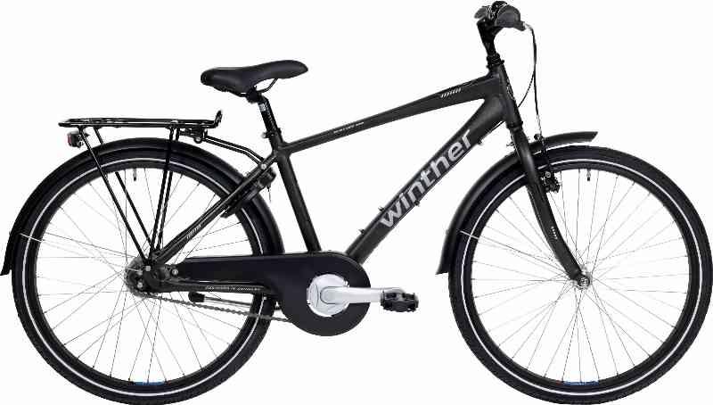 Winther 300 Alu Dreng 24" 7g 2023 - Sort Cykel