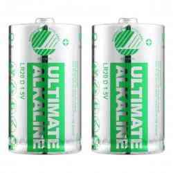 Deltaco Ultimate Alkaline Batterier, LR20/D, 2-pak