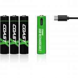 COAST 1,5V AA USB-C Genopladelige Batterier - 4 stk.