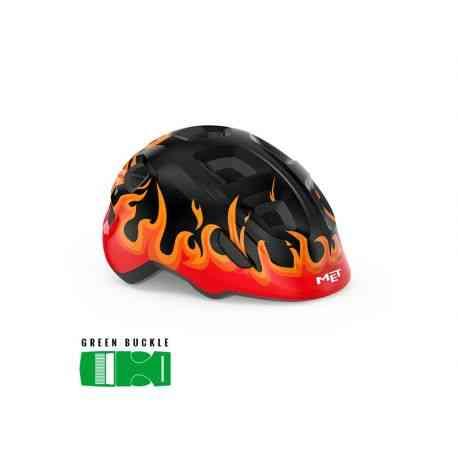 MET Hooray Sort Flammer - Børnecykelhjelm