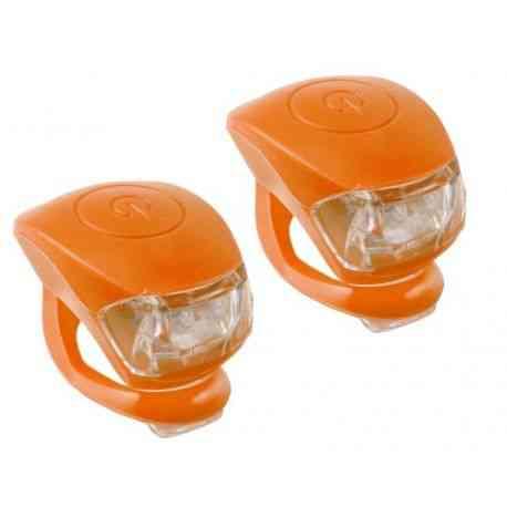 Orange M-wave LED cykellampe sæt