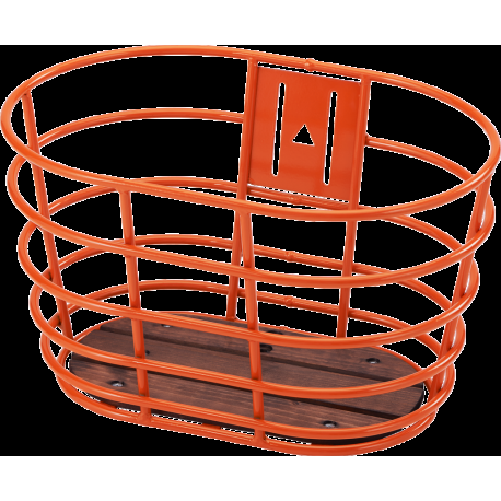 Orange Norden aluminium cykelkurv med træbund 20-26"