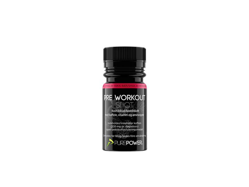 PurePower Pre-Workout Energishot - Røde bær 60 ml.