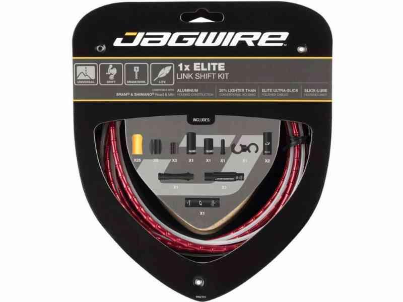 Jagwire Elite Gearkabelsæt til Vej/MTB - Rød