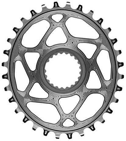 AbsoluteBlack 34T Oval Klinge til Singlespeed - Grå