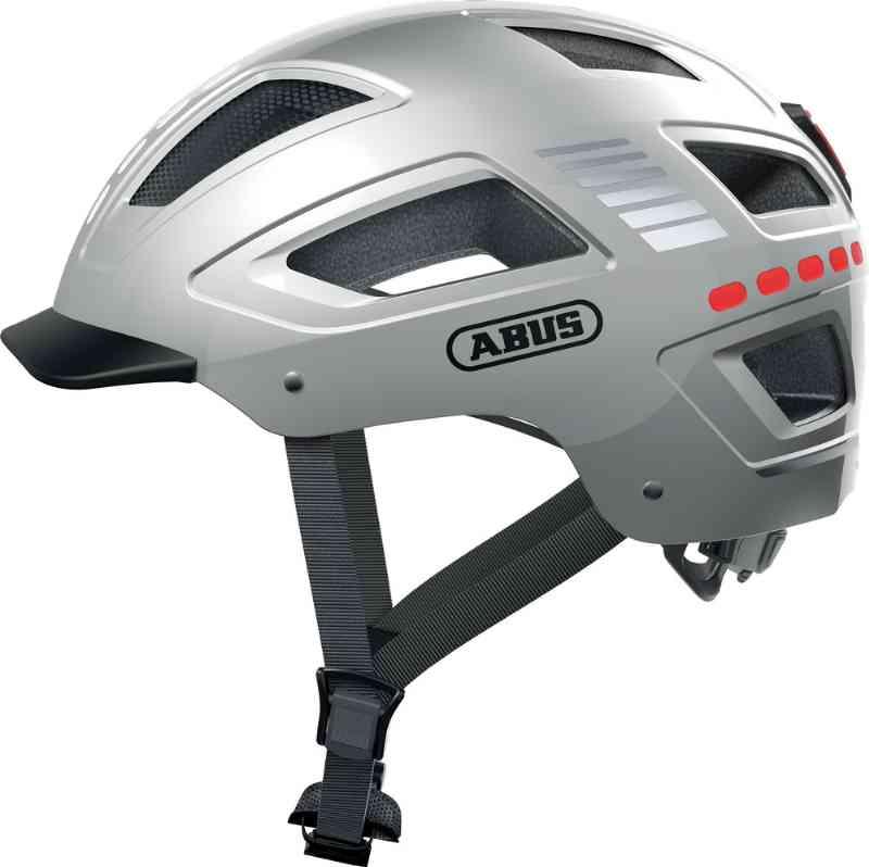 Abus Hyban 2.0 cykelhjelm med LED lys - Grå/Sølv