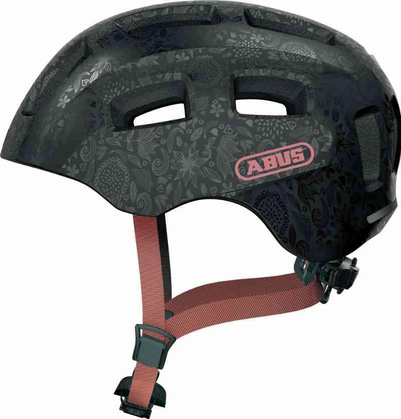 Abus Youn-I 2.0 Cykelhjelm m. LED - Sort/Blomst