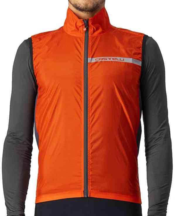 Castelli Squadra Stretch Vest - Rød/Orange Tilbud!