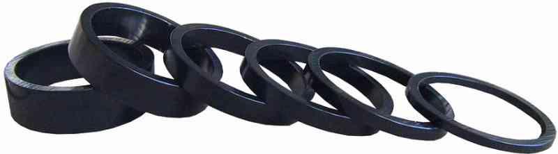 CykelPartner Afstandsringe A-Head Sort 1-1/8" 2-10mm