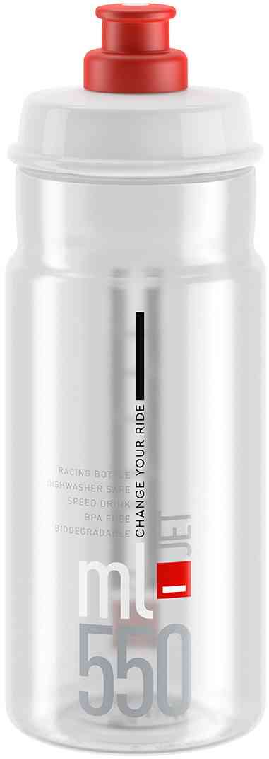 Elite JET Drikkedunk 550ml - Klar/Rød til cyklister