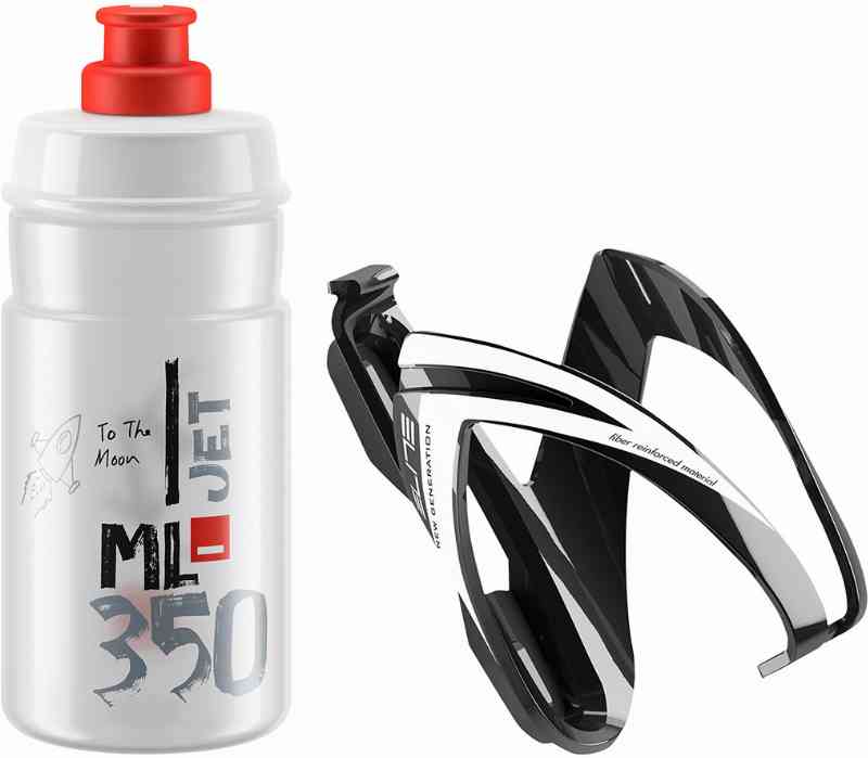 Elite Kit CEO Sort Glans + JET Drikkeflaske 350ml - Rød