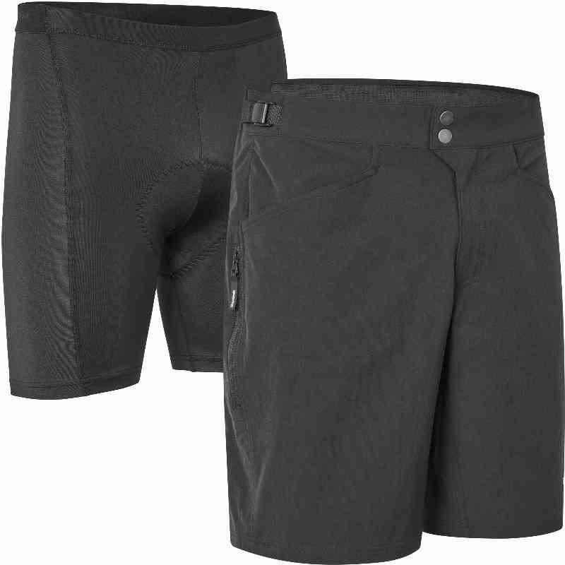 GripGrab Flow 2-i-1 Cykelshorts - Sort