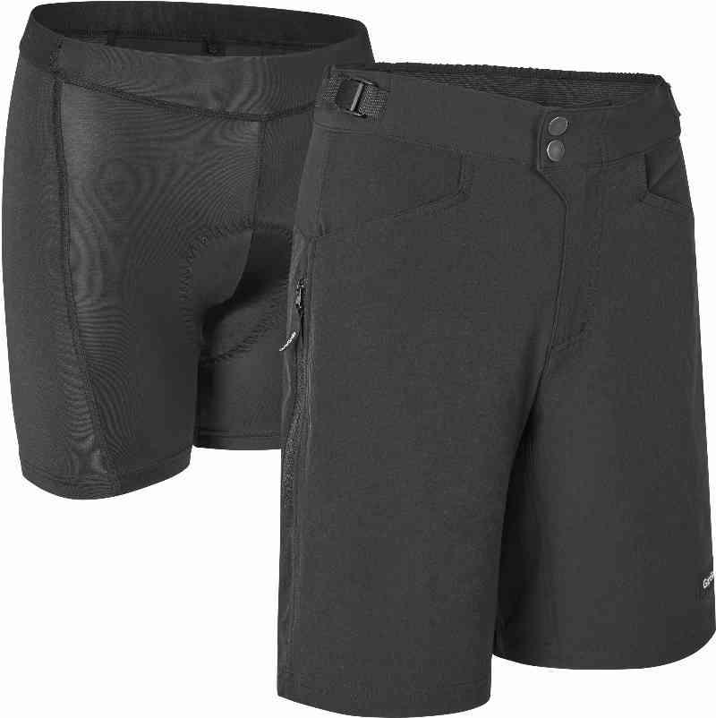GripGrab Flow 2-i-1 Cykelshorts til kvinder - Black