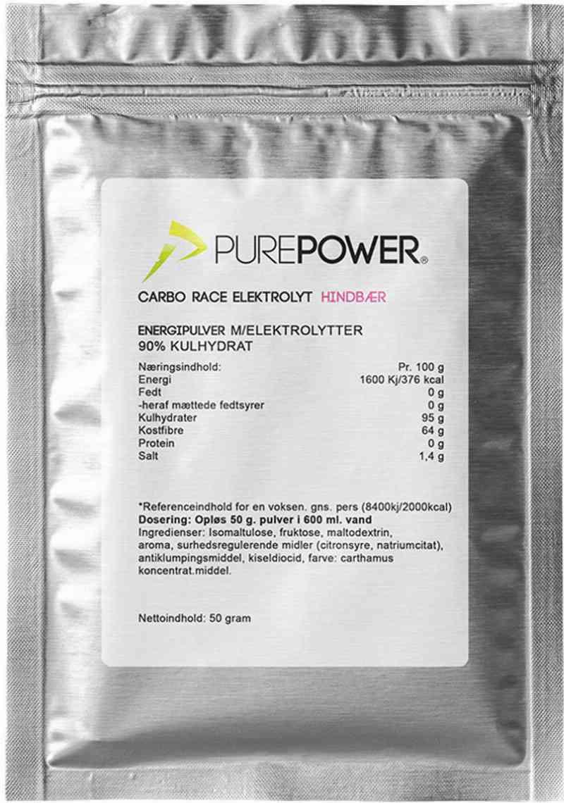Purepower Energidrik Hindbær - 50g