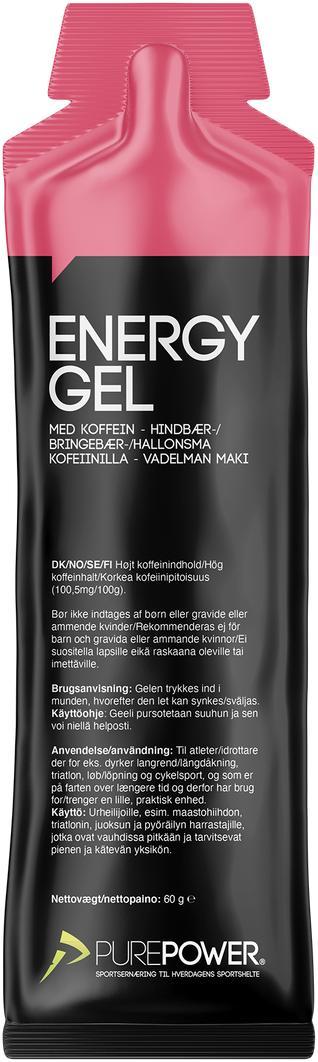 Purepower Energy Gel Koffein Hindbær - 60g
