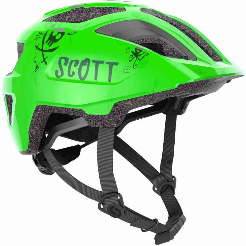 Scott Spunto Børnehjelm med LED Lys - Grøn