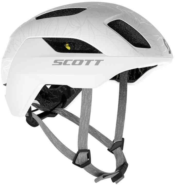Scott La Mokka Plus Sensor Hjelm m. LED og Bremselys - Hvid