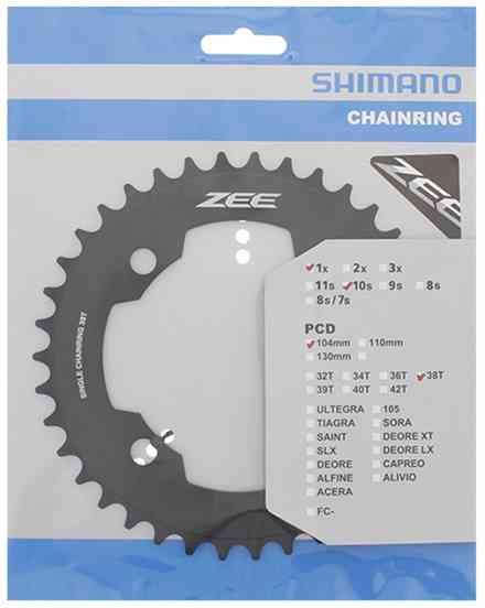 Shimano 38T Klinge FC-M640 Zee - Sort 10-speed