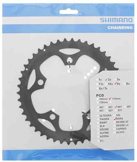 Shimano 46T Klinge FC-3550 - 110mm, Sort, 9 Gear