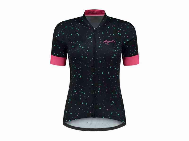 Rogelli Terrazzo Cykelbluse til Dame - Korte Ærmer - Blå/Pink