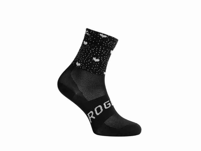 Rogelli Hearts - Dame Strømper - Q-Skin - Sort/Hvid