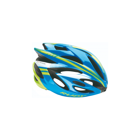 Rudy Project Rush cykelhjelm, shiny azur/neonlime